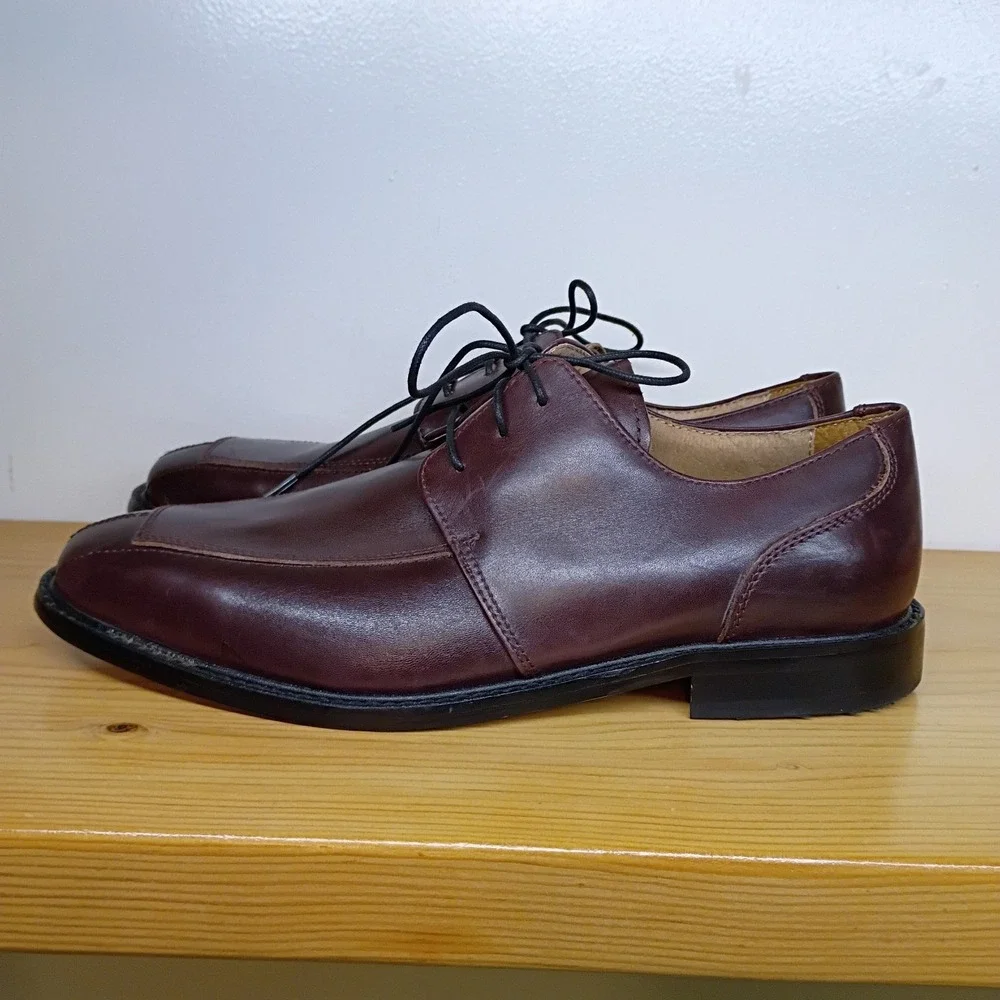 Florsheim Men's Dress Shoes‎ Size 10 D Square Toe Brown Derby Oxfords Leather